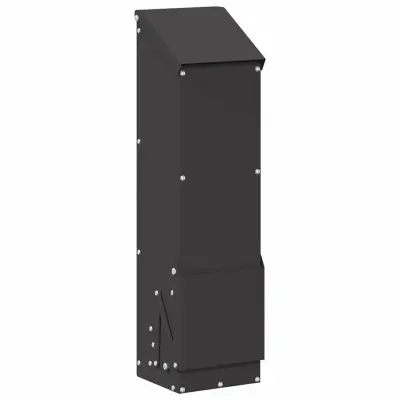 vidaXL Hranilnik za piščance Črna 13 x 12 x 51 cm Hladno valjana jeklo