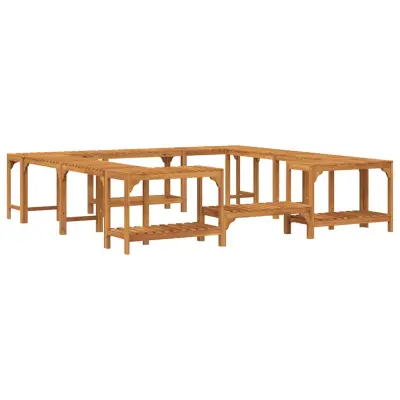 vidaXL Obrobje vroče kadi Rjava 230 x 230 cm Masiven les akacije