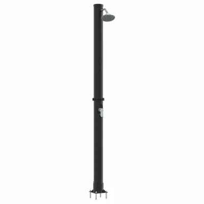 vidaXL Zunanja sončna prha Črna 217 cm PVC in aluminij