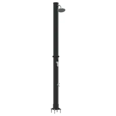 vidaXL Zunanja sončna prha Črna 217 cm PVC in aluminij
