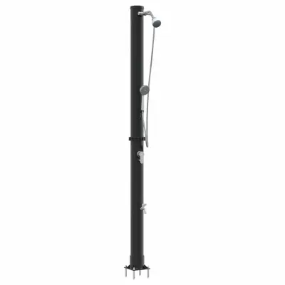 vidaXL Zunanja sončna prha Črna 217 cm PVC in aluminij