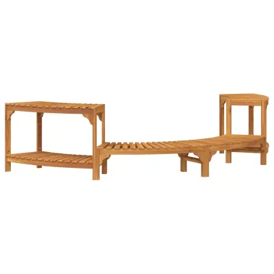 vidaXL Obdaja vročo kad polkrožno Rjava 252 x 112 x 55,5 cm