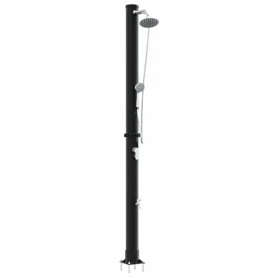 vidaXL Zunanja sončna prha Črna 217 cm PVC in aluminij