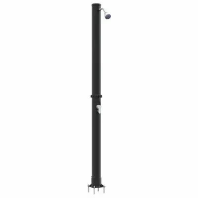 vidaXL Zunanja sončna prha Črna 217 cm PVC in aluminij