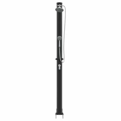 vidaXL Zunanja sončna prha Črna 217 cm PVC in aluminij