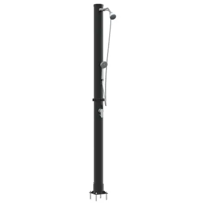 vidaXL Zunanja sončna prha Črna 217 cm PVC in aluminij