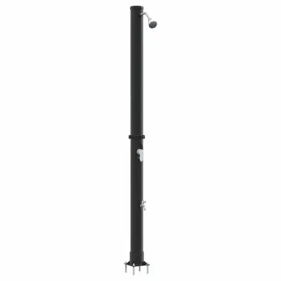 vidaXL Zunanja sončna prha Črna 217 cm PVC in aluminij