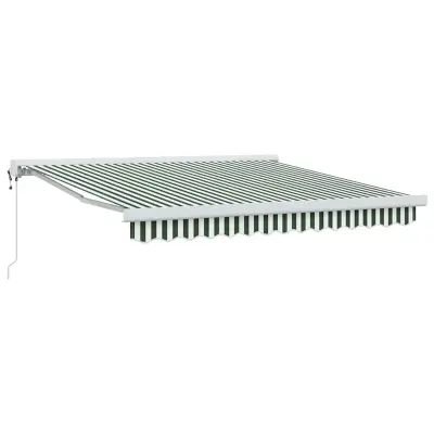 vidaXL Senčnik Zelena in Bela 350 x 250 x 165 cm Poliester in aluminij