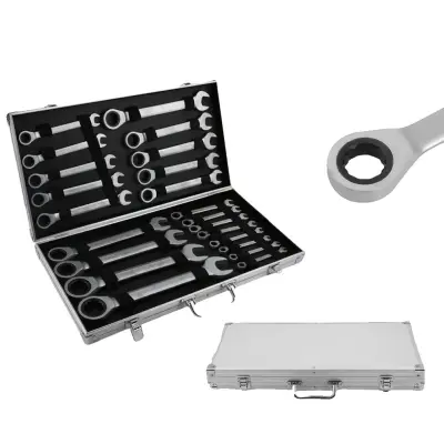 Set ključev z ratchet mehanizmom, 22 kosov, krom vanadij jeklo, razpon velikosti 6-32mm