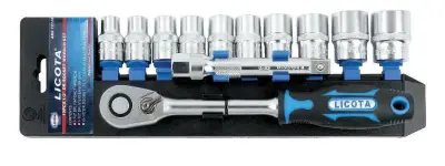 12-delni Industrijski Komplet Nasadnih Ključev z Super Lock Sistemom in Ergonomičnim Ročajem