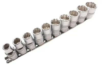 Industrijski komplet nasadnih ključev 1/2 cola s 12-kotnimi nastavki (10-24 mm, krom-vanadijevo jeklo)