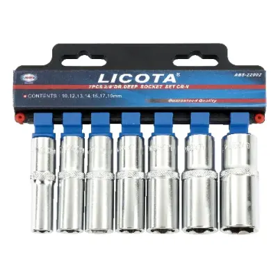 Set nasadnih ključev 3/8 col SuperLock, 10-19 mm, krom-vanadijevo jeklo za delavnico in servis