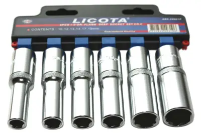 6-delni set nasadnih ključev 1/2 col, 10-19 mm, z zaščito robov