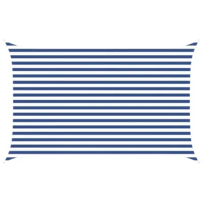 vidaXL Sončno platno Modra in bela 4 x 2,5 m 100% poliester Oxford
