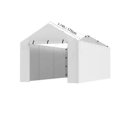 Nadstrešek za avto, težka vodoodporna zaščita, UV zaščitena, 10x20ft bela stran
