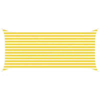 vidaXL Sončno platno Rumena in Bela 4,5 x 2 m 100% poliester Oxford