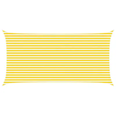 vidaXL Sončno platno Rumena in Bela 6 x 3 m 100% poliester Oxford