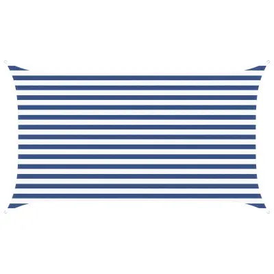 vidaXL Sončno platno Modra in bela 3,5 x 2 m 100% poliester Oxford