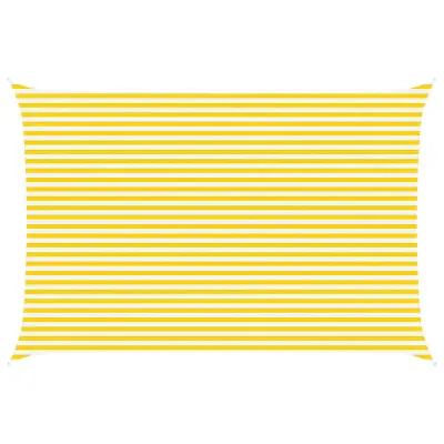 vidaXL Sončno platno Rumena in Bela 6 x 4 m 100% poliester Oxford