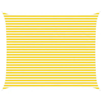 vidaXL Sončno platno Rumena in Bela 5 x 4 m 100% poliester Oxford