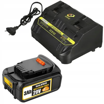 Set Battery 20V 3.0Ah In Dvojna Polnilna Naprava DCB102 – Nadomestni Del Za Električna Orodja Dewalt XR 18V 20V Max
