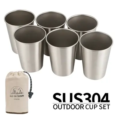 Komplet 6x 304 nerjavečih kozarcev 350ml z vrečko, srebrni