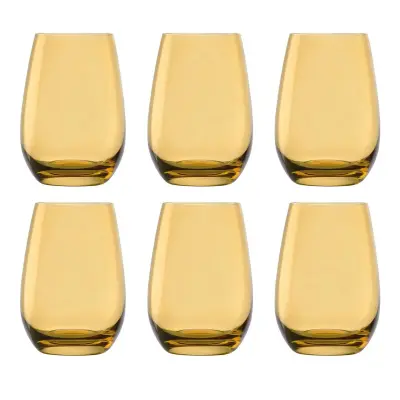 Barvna steklena kozarca ELEMENTS 6er set jantar 465 ml