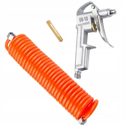 Pištola Za Pihanje S Spiralno Cevjo – Polyurethane, Aluminij, 5 M Cev, 1/4" Notranji Navoj, 2 Mm Izpuh