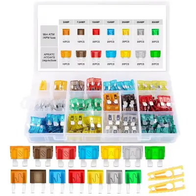 Set Avtomobilskih Varovalk Autofuse Promix 240 – MINI In STANDARD, 5A–30A, Barvno Kodirane | Organizator, 2x Penilni Nastavek