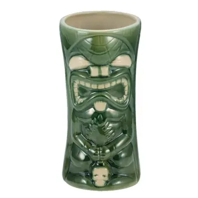 Kozarec Tiki Maori 600ml / zelen / keramika