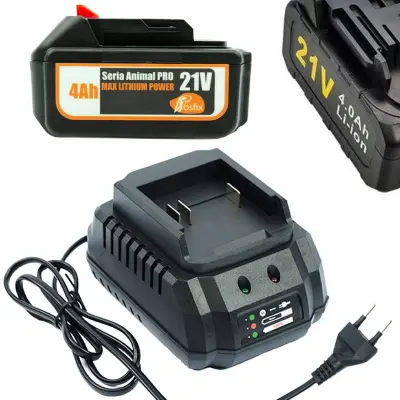 Set Battery 21V 4.0Ah In Hitri Polnilec 21V 1.2A – Nadomestni Del Za Električna Orodja Makita 18V–21V | Dolga Avtonomija, Zaščita