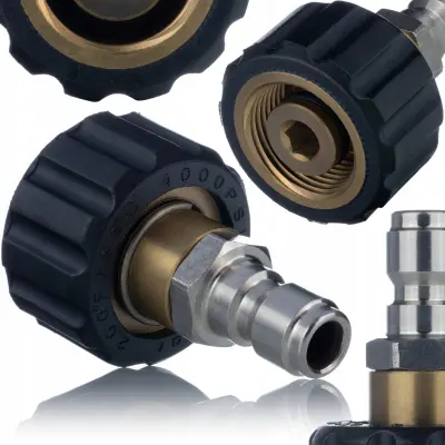 Adapter M22x1.5 Notranji Navoj – Hitrospojka 3/8" | Nadomestni Del Za Visokotlačni Čistilnik Kärcher HD, HDS, Medeninasto Jeklo