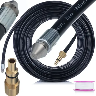 Nadomestni Del Za Visokotlačni Čistilnik Lavor, Parkside – Čistilna Cev 40 M, Teflonska Pritrditev, 160 Bar, 1/4" Navoj