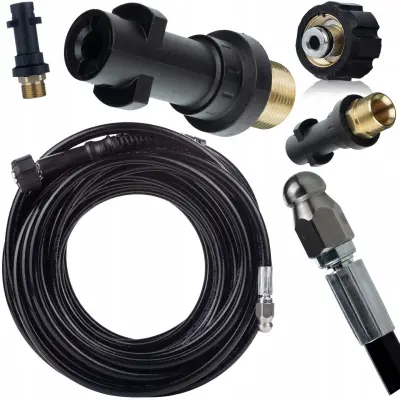 Nadomestni Del Za Visokotlačni Čistilnik Kärcher K2–K7 Šoba Za Čiščenje Kanalizacije 35 M M22, Bajonetni Adapter, Max 200 Bar