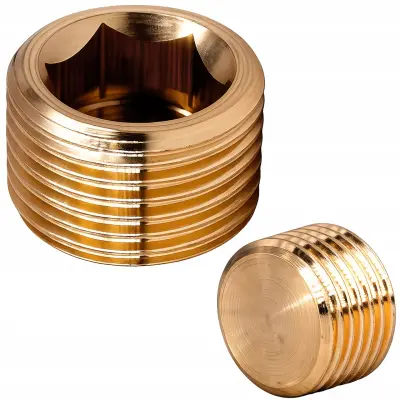 Brass Plug 3/8" – Navojna Plug Zunanji Navoj | Trpežen Brass Za Bypass Ventile In Vodne Instalacije