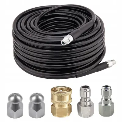 Hydroclean Multiconnect 15M – Cev Per Čiščenje Cevi 1/4" 155 Bar | 2 Kalizacij Šobi, 3 Priključki, 60°C, 529 Bar Max