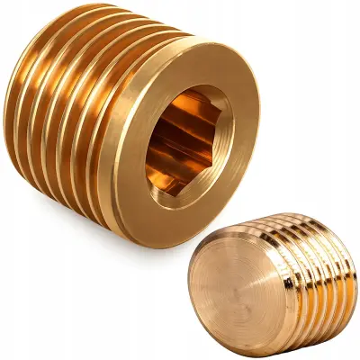 Medeninasti Čep 1/4" - Navojna Čep | Medenina, Zunanji Navoj, Za Obvodni Ventil, Vodovodne In Tlačne Inštalacije