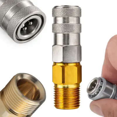 Quickconnect M22 INOX Socket Quick Connector – Nerjaveče Jeklo, M22 Zunanji Navoj, 150 Bar, 60°C | Za Visokotlačne Čistilnike