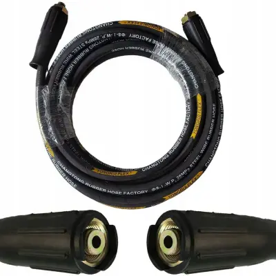 Nadomestni Del Za Visokotlačni Čistilnik Kärcher HD HDS Šoba – Jekleni Črni Vzmetni Cevi 10 M M22 X M22 250 Bar 155°C