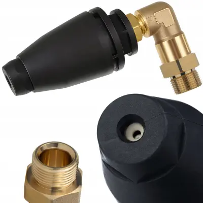 Anglejet 90° Šoba Rotacijska Turbo – M22x1.5 Zunanja Rivet 14 Mm | Za Trde Površine, Visok Tlak