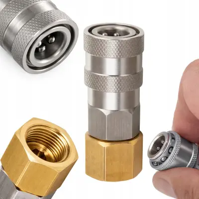 Quickconnect M18 Inox Hitra Spojka – Nerjaveče Jeklo, Navoj M18, 150 Barov, Kroglični Mehanizem