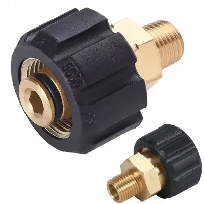 Adapter Redukcija M22-14 Mm Za 1/4 Zunanji Navoj – Telo Iz Medenine, O-Ring | Nadomestni Del Za Visokotlačni Čistilnik Kärcher HD HDS