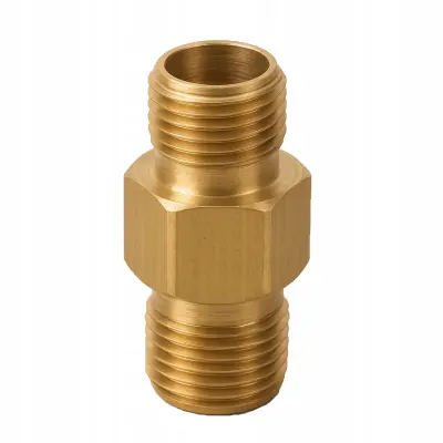 Brass Adapter 1/4GZ-1/4GZ – Redukcija Za Visokotlačne Čistilnike | Medenina, Zunanji Navoj 1/4"