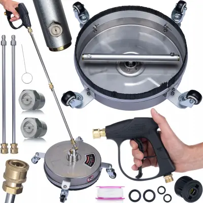 Set Čistilnih Pripomočkov – Šoba Mosmatic, 2x Brizgalna Cev 34 Cm, Pištola 300 Bar, Adapter M22