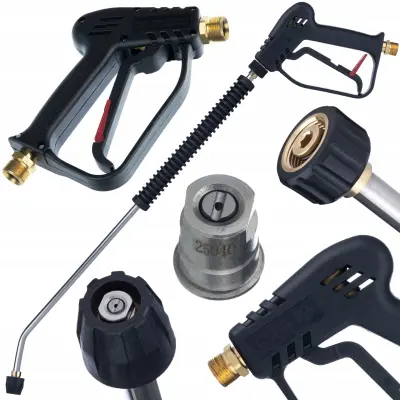 Pištola Iz Brizgalno Cevjo In Stalno Šobo M22 Flatjet – Nadomestni Del Za Visokotlačni Čistilnik Kärcher HD HDS | Navoj M22x1.5,
