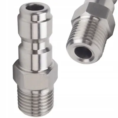 Adapter Steelconnect G1/4-L12 – Hitro Vtično Moško Spojka | Navoj 1/4" 12 Mm, Nerjaveče Jeklo, Za Lance In Penilne Šobe