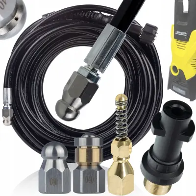 Set Šob za Čiščenje Kanalizacije JetClean Pro M22 – Nadomestni Del za visokotlačni čistilnik Kärcher K2-K7 | 20 m, M22, 180 bar