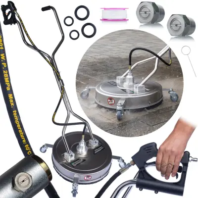 T-Racer 20 Steelspin Šoba – Profesionalna Čistilna Ščetka Za Ploščice | 3200 PSI, 51 Cm, 4 Vrteče Šobe, 3/8" Pištola