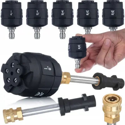 Nadomestni Del Za Visokotlačni Čistilnik Kärcher K2–K7 Šoba 6v1 – 6 Načinov, Aluminijasta Glava, Vgrajen Filter, Bayonet Sistem