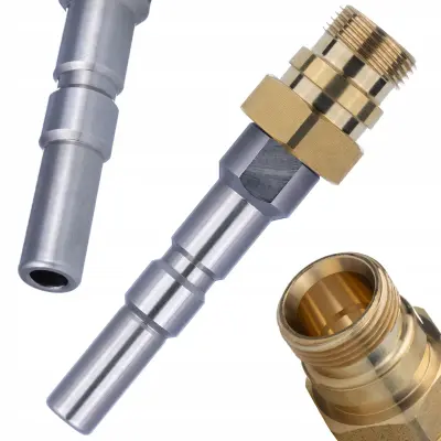 Adapter KEW D12 Wtičnica – Nadomestni Del Za Visokotlačni Čistilnik Kranzle K2160 K2175 K2195 | M22 Easy!Lock Karcher HD HDS, Jeklo Mosiđ